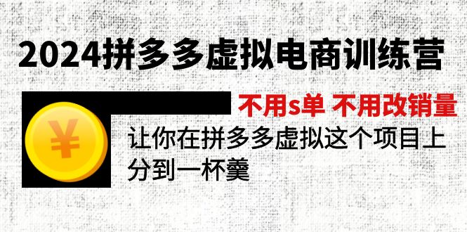 （11525期）2024拼多多虚拟电商训练营 不用s单 不用改销量  在拼多多虚拟上分到一杯羹-理想项目库
