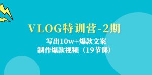 VLOG特训营第2期:写出10w+爆款文案,制作爆款视频(18节课)-理想项目库