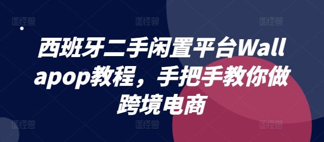 西班牙二手闲置平台Wallapop教程，手把手教你做跨境电商-理想项目库