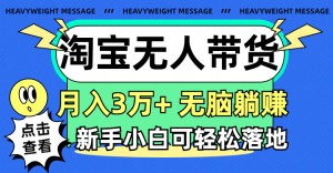 (11574期)淘宝无人带货3.0高收益玩法,月入3万+,无脑躺赚,新手小白可落地实操-理想项目库