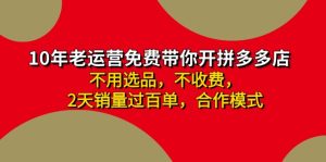 (11576期)拼多多-合作开店日入4000+两天销量过百单,无学费、老运营教操作、小白…-理想项目库