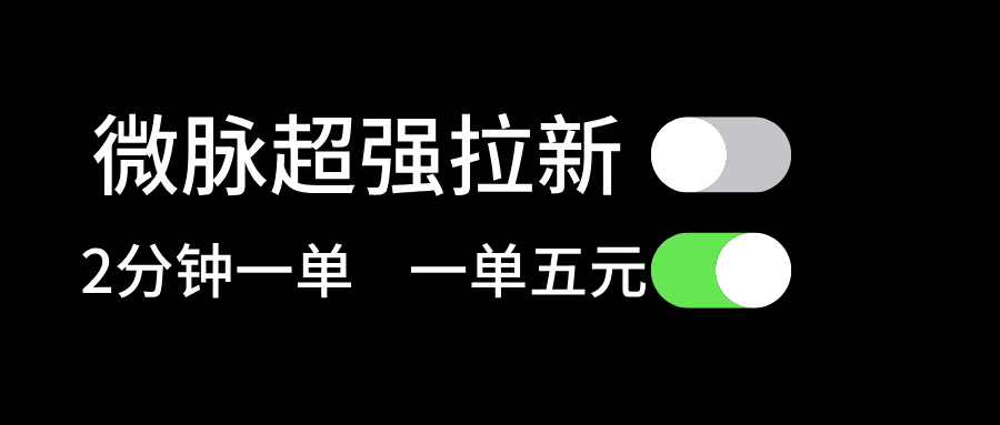 （11580期）微脉超强拉新， 两分钟1单， 一单利润5块，适合小白-理想项目库