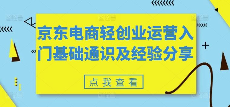 京东电商轻创业运营入门基础通识及经验分享-理想项目库
