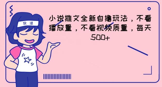 小说推文全新自撸玩法，不看播放量，不看视频质量，每天500+【揭秘】-理想项目库