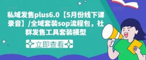 私域发售plus6.0【5月份线下课录音】/全域套装sop流程包，社群发售工具套装模型-理想项目库