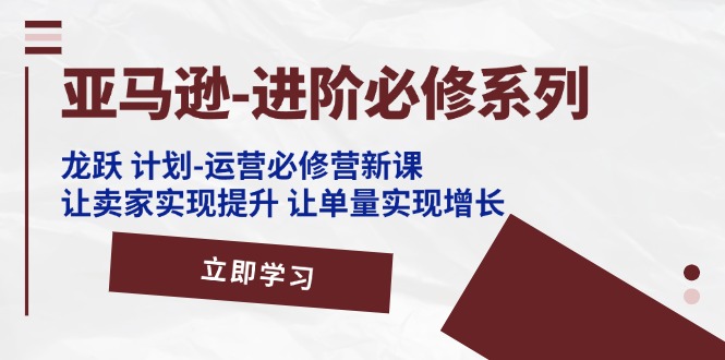 （11623期）亚马逊-进阶必修系列，龙跃 计划-运营必修营新课，让卖家实现提升 让单…-理想项目库