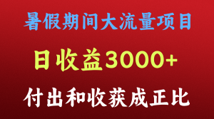 一天收益3000+,暑假期间, 这个项目才是真火-理想项目库