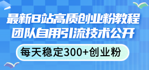 (11661期)最新B站高质创业粉教程,团队自用引流技术公开,每天稳定300+创业粉-理想项目库