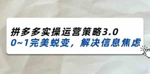 2024-2025拼多多实操运营策略3.0,0~1完美蜕变,解决信息焦虑(38节)-理想项目库
