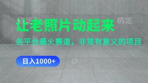 (11671期)让老照片动起来,一天变现1000+,各平台最火赛道,看完就会-理想项目库