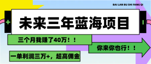 (11716期)未来三年,蓝海赛道,月入3万+-理想项目库