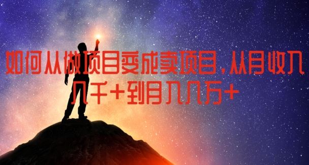 如何从做项目变成卖项目，从月收入几千到月入几万【揭秘】-理想项目库