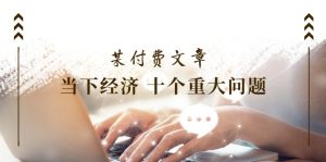 公众号付费文章《当下经济 十个重大问题》覆盖了大家关心的全部经济类话题-理想项目库