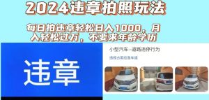 （11743期）2024违章拍照新玩法，推广躺赚+拍照赚钱双模式，日入1000+-理想项目库