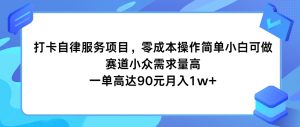 打卡自律服务项目,零成本操作简单小白可做,赛道小众需求量高,一单高达90元月入1w+-理想项目库