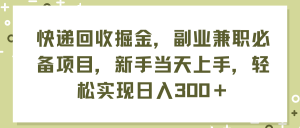(11747期)快递回收掘金,副业兼职必备项目,新手当天上手,轻松实现日入300+-理想项目库