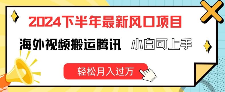 2024下半年最新风口项自，海外视频搬运腾讯，小白可上手，轻松月入过万【揭秘】-理想项目库