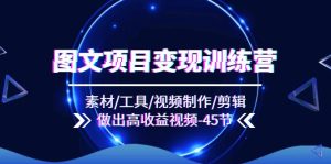(11767期)图文项目变现训练营:素材/工具/视频制作/剪辑/做出高收益视频(45节)-理想项目库