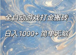 (11785期)全自动游戏打金搬砖,日入1000+简单无脑-理想项目库