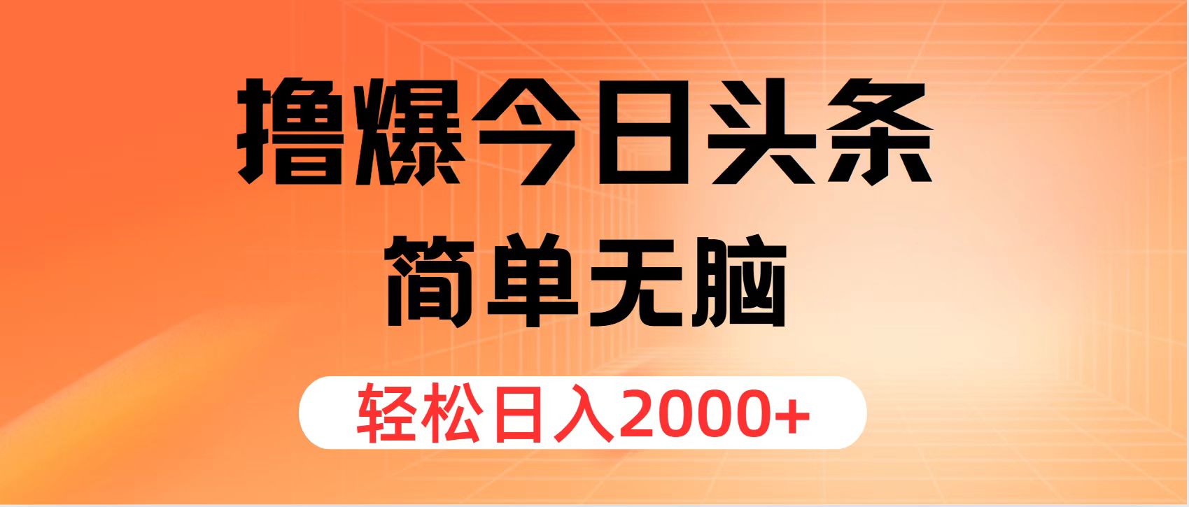 （11849期）撸爆今日头条，简单无脑，日入2000+-理想项目库