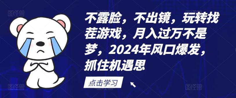 不露脸，不出镜，玩转找茬游戏，月入过万不是梦，2024年风口爆发，抓住机遇【揭秘】-理想项目库