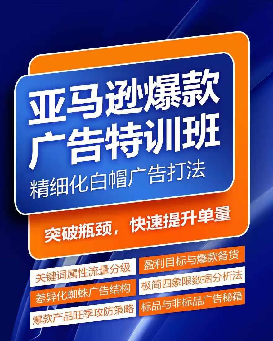 亚马逊爆款广告特训班，快速掌握亚马逊关键词库搭建方法，有效优化广告数据并提升旺季销量-理想项目库