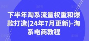 下半年淘系流量权重和爆款打造(24年7月更新)-淘系电商教程-理想项目库