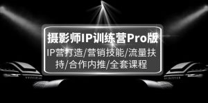 摄影师IP训练营Pro版,IP营打造/营销技能/流量扶持/合作内推/全套课程-理想项目库