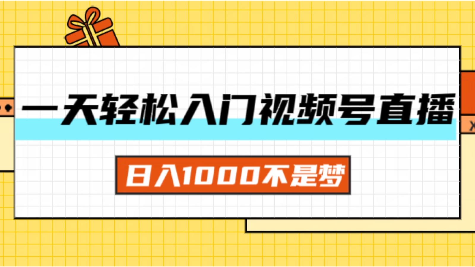 （11906期）一天入门视频号直播带货，日入1000不是梦-理想项目库
