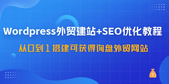（11911期）WordPress-外贸建站+SEO优化教程：从0到1搭建可获得询盘外贸网站-57节课-理想项目库