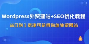 WordPress外贸建站+SEO优化教程,从0到1搭建可获得询盘外贸网站(57节课)-理想项目库