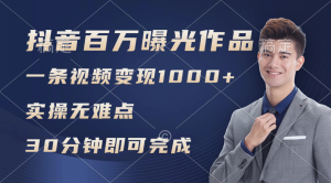 (11967期)抖音百万浏览日均1000+,变现能力超强,实操无难点-理想项目库