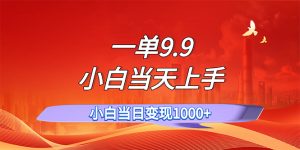 (11997期)一单9.9,一天轻松上百单,不挑人,小白当天上手,一分钟一条作品-理想项目库