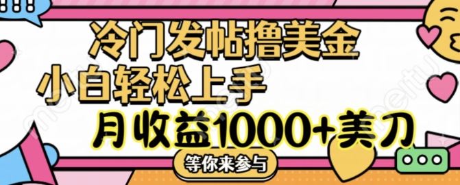 冷门发帖撸美金项目，月收益1000+美金，简单无脑，干就完了【揭秘】-理想项目库