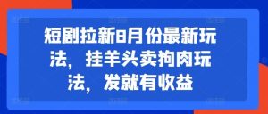 短剧拉新8月份最新玩法，挂羊头卖狗肉玩法，发就有收益-理想项目库