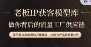 老板IP流量供应链,动作越少,账号越好,使用拿来就能用的万能模型,快速为产品获客翻N倍-理想项目库