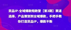 货品IP全域爆款陪跑营【第3期】赛道选择、产品策划到全域爆款,手把手教你打造货品IP,爆款不断-理想项目库
