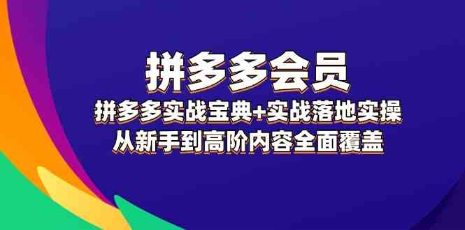 拼多多会员实战宝典+实战落地实操，从新手到高阶内容全面覆盖-理想项目库
