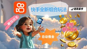 (12089期)快手全新组合玩法,解放双手,自动撸金,单号日入几十,可矩阵操作-理想项目库