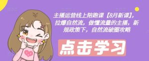 主播运营线上陪跑课【8月新课】，拉爆自然流，做懂流量的主播，新规政策下，自然流破圈攻略-理想项目库