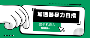 (12104期)加速器暴力自撸,一部手机轻松日入1000+-理想项目库