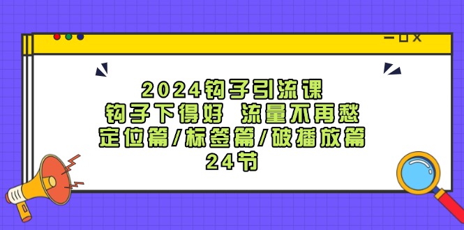 2024钩子引流课：钩子下得好流量不再愁，定位篇/标签篇/破播放篇/24节-理想项目库