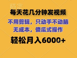 (12119期)每天花几分钟发视频 无需剪辑 动手不动脑 无成本 傻瓜式操作 轻松月入6…-理想项目库