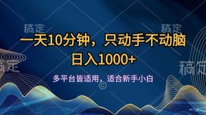 (12123期)一天10分钟,只动手不动脑,日入1000+-理想项目库