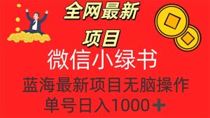 (12163期)全网最新项目,微信小绿书,做第一批吃肉的人,一天十几分钟,无脑单号…-理想项目库