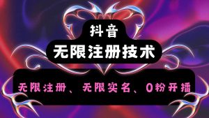 抖音无限实名技术2.0，一个身分证可以实名无数个抖音，几分钟一个自己看教程操作-理想项目库