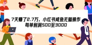 (12192期)7天收了2.7万,小红书咸鱼无脑操作,每单利润500至3000-理想项目库