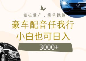 (12206期)不为人知的暴力小项目,豪车配音,日入3000+-理想项目库