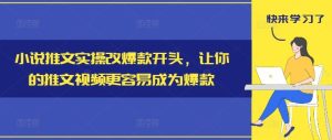小说推文实操改爆款开头，让你的推文视频更容易成为爆款-理想项目库