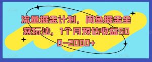 流量掘金计划，闲鱼掘金全案玩法，1个月预估收益500-2000+-理想项目库